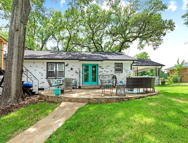 3614 Birdwell Dr, Tyler, TX 75701 - rear view of house with a patio area and french doors
