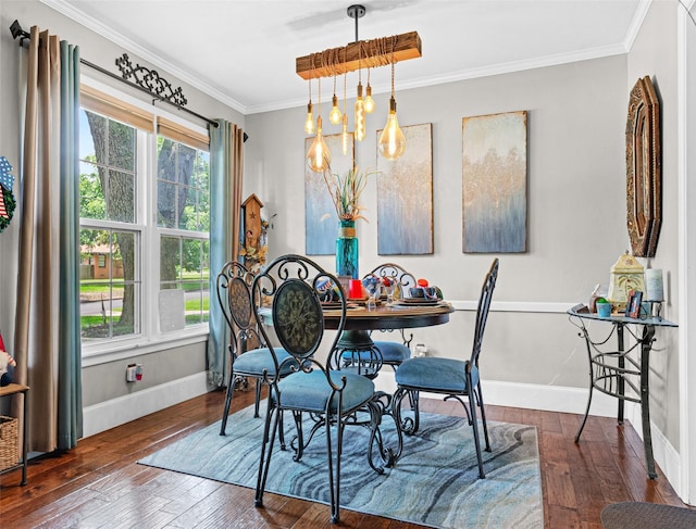 3614 Birdwell Dr, Tyler, TX 75701 - dining room with ornamental molding, hardwood / wood-style flooring, and baseboards