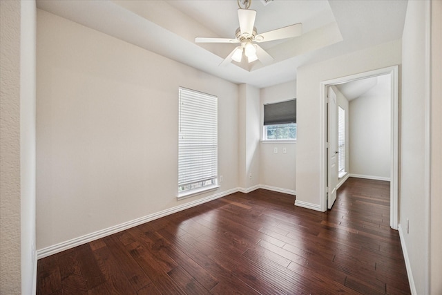 11181 Clearstream Ln, Frisco, TX 75035 - spare room featuring dark wood-style floors, baseboards, and a ceiling fan