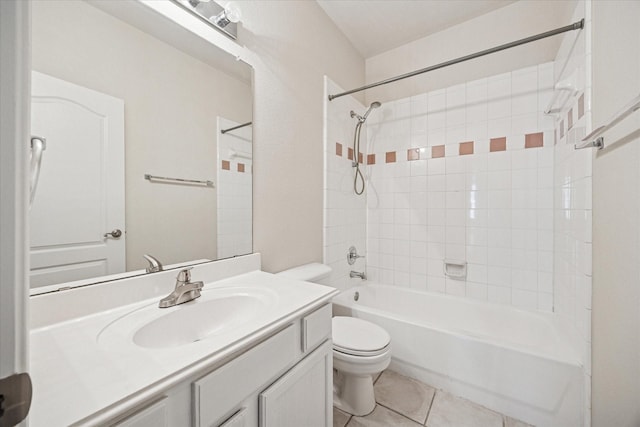 11181 Clearstream Ln, Frisco, TX 75035 - bathroom with toilet, vanity, tub / shower combination, and tile patterned floors