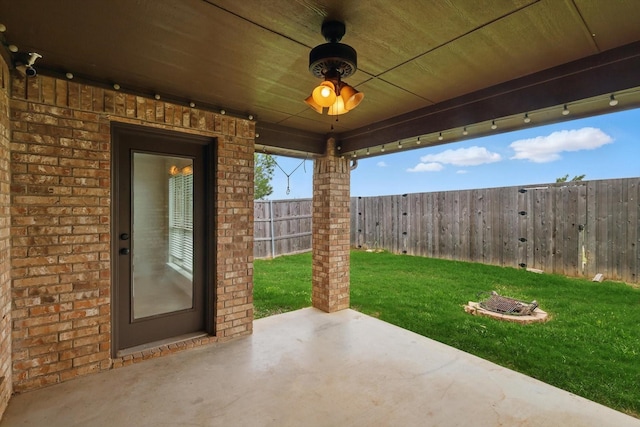 237 Cedar Crest Dr, Justin, TX 76247 - view of patio / terrace featuring a ceiling fan
