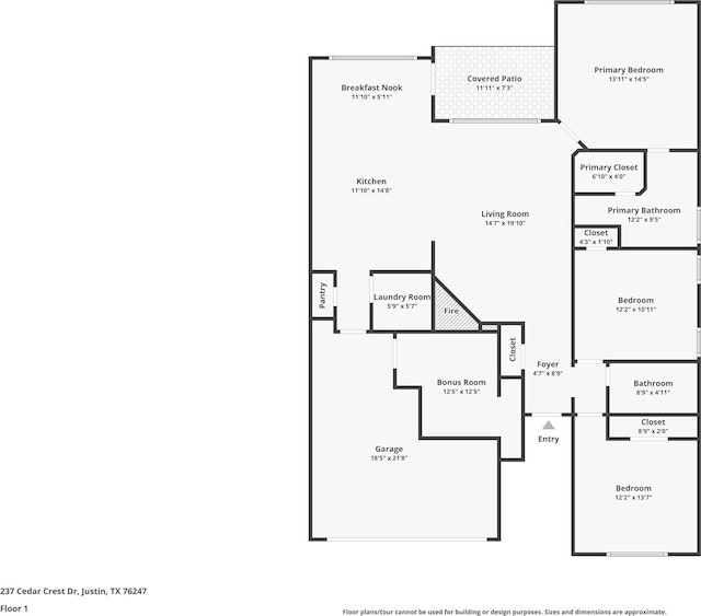 237 Cedar Crest Dr, Justin, TX 76247 - property floor plan