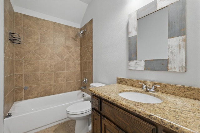 237 Cedar Crest Dr, Justin, TX 76247 - full bathroom featuring vanity, toilet, shower / tub combination, and tile patterned floors