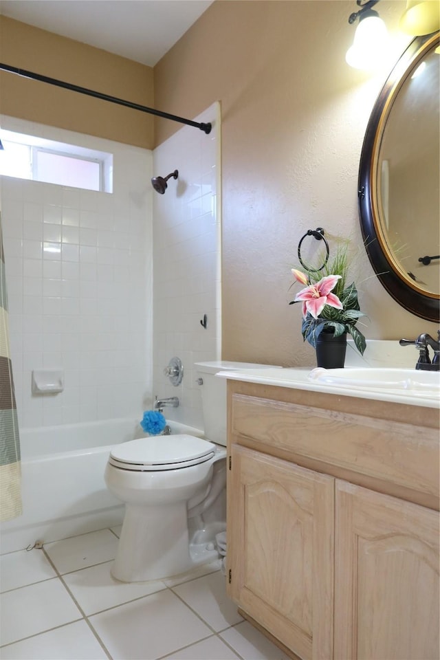 2003 Hearthside Ln, Garland, TX 75044 - full bathroom with vanity, toilet, shower / bathtub combination, and tile patterned flooring