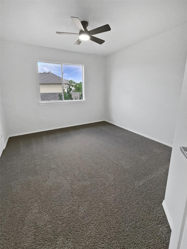 3032 Thicket Bend Ct, Fort Worth, TX 76244 - empty room with ceiling fan, dark colored carpet, and baseboards