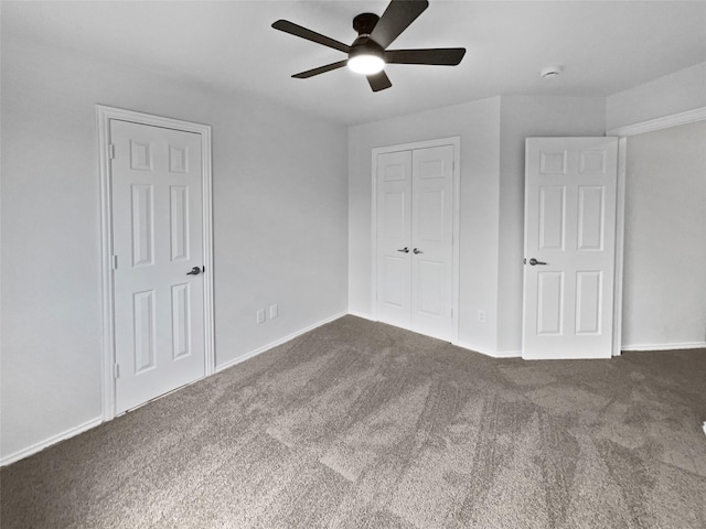 3032 Thicket Bend Ct, Fort Worth, TX 76244 - unfurnished bedroom with carpet floors, baseboards, a closet, and ceiling fan