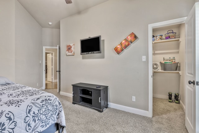 183 Melbourne Dr, Willow Park, TX 76087 - carpeted bedroom featuring a walk in closet, baseboards, a closet, and ceiling fan