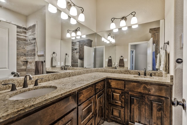 183 Melbourne Dr, Willow Park, TX 76087 - bathroom with double vanity and tiled shower