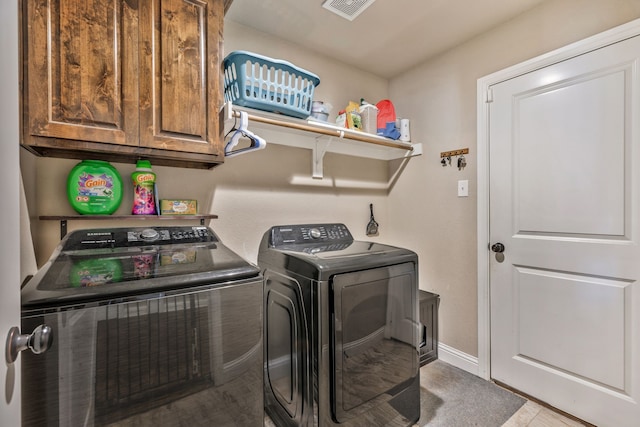 183 Melbourne Dr, Willow Park, TX 76087 - washroom with washing machine and dryer, cabinet space, and baseboards
