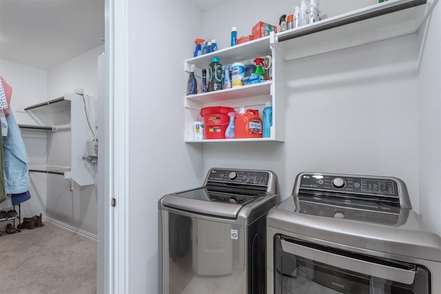 2536 Governors Blvd, Heath, TX 75126 - laundry room featuring washing machine and dryer and carpet flooring