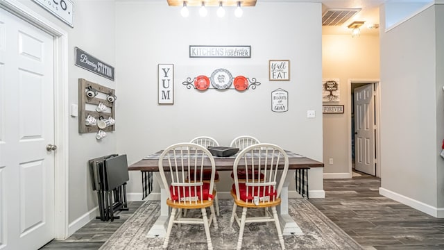 1228 Meadow Gln, Crowley, TX 76036 - dining space with dark wood-style floors