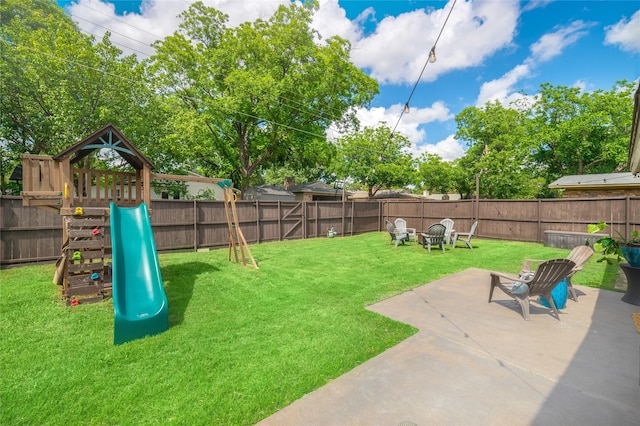 746 Greenhaven Dr, Richardson, TX 75080 - view of yard with a playground and a patio area