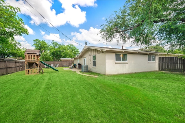 746 Greenhaven Dr, Richardson, TX 75080 - view of yard featuring a playground and central AC