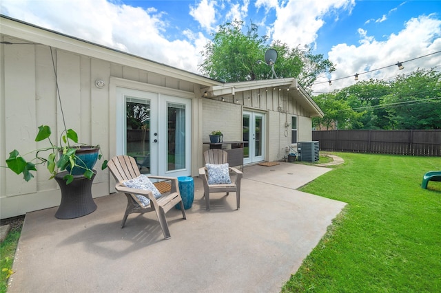 746 Greenhaven Dr, Richardson, TX 75080 - view of patio / terrace with french doors and central AC