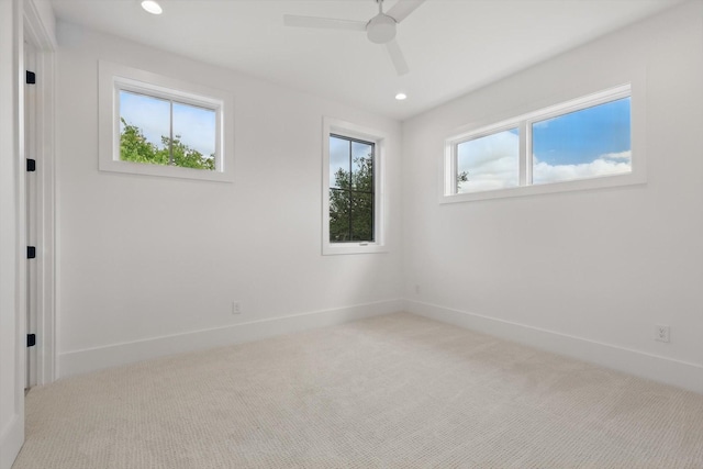 6607 Kenwell St, Dallas, TX 75209 - unfurnished room with carpet flooring, baseboards, ceiling fan, and recessed lighting