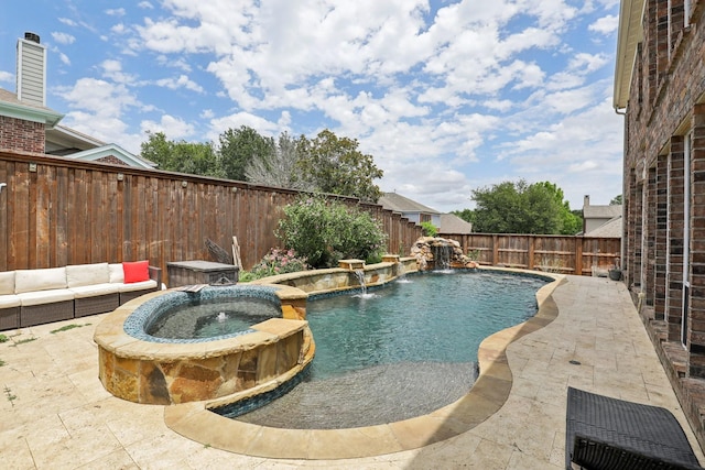 5400 Ivyridge Ln, Mckinney, TX 75071 - view of pool with a fenced backyard, a patio area, and a pool with connected hot tub