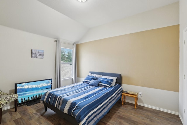 5400 Ivyridge Ln, Mckinney, TX 75071 - bedroom with lofted ceiling, wood finished floors, and baseboards