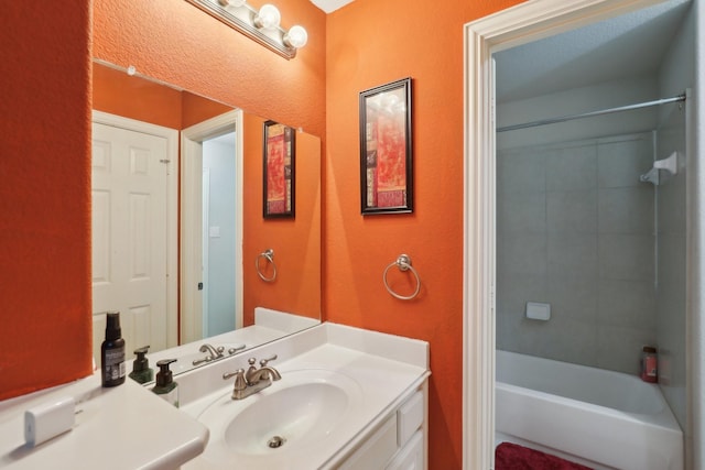5400 Ivyridge Ln, Mckinney, TX 75071 - full bath featuring vanity, shower / bathtub combination, and a textured wall