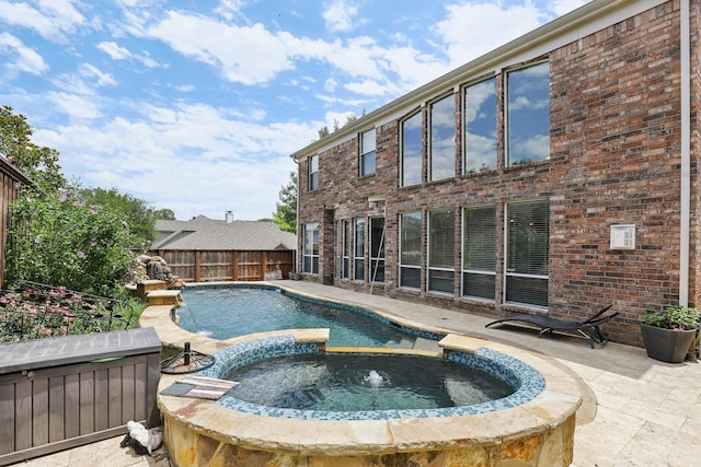 5400 Ivyridge Ln, Mckinney, TX 75071 - view of pool featuring a fenced backyard, a pool with connected hot tub, and a patio area