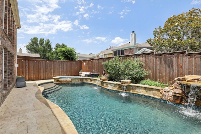 5400 Ivyridge Ln, Mckinney, TX 75071 - view of pool featuring a fenced backyard, a pool with connected hot tub, and a patio area