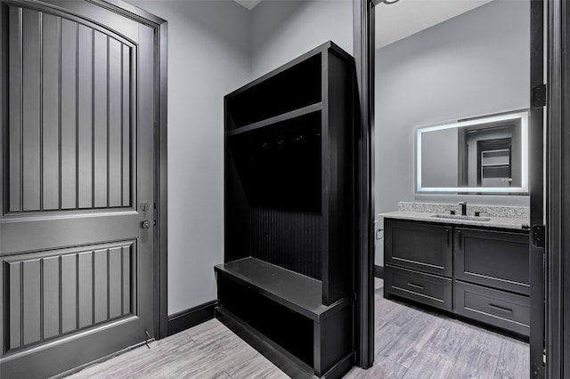 58 Lone Oak Blvd, Pottsboro, TX 75076 - mudroom featuring a sink and light wood-style flooring