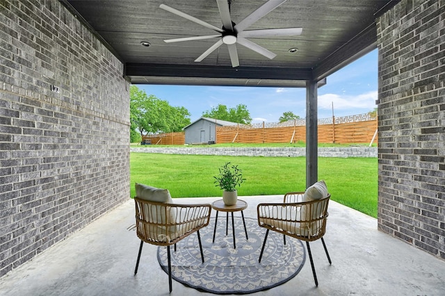 58 Lone Oak Blvd, Pottsboro, TX 75076 - view of patio with a ceiling fan