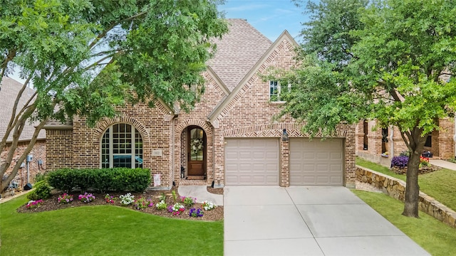 7812 Rockledge Dr, Mckinney, TX 75071 - view of front of home featuring brick siding, concrete driveway, a front yard, and an attached garage