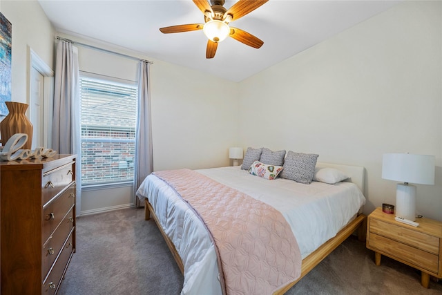 7812 Rockledge Dr, Mckinney, TX 75071 - bedroom featuring dark colored carpet, baseboards, and ceiling fan