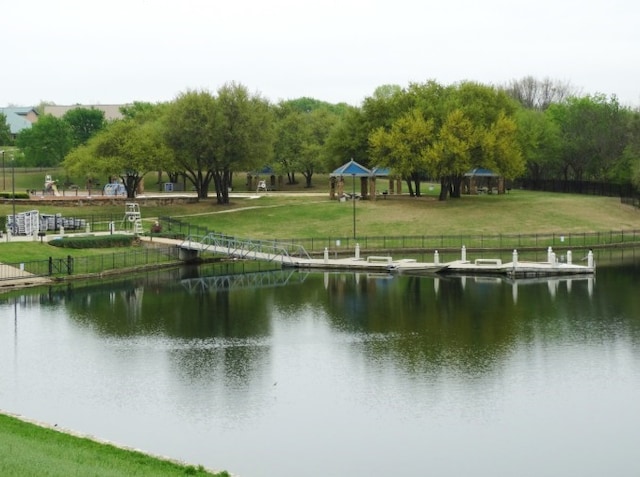 7812 Rockledge Dr, Mckinney, TX 75071 - water view featuring a gazebo and a dock