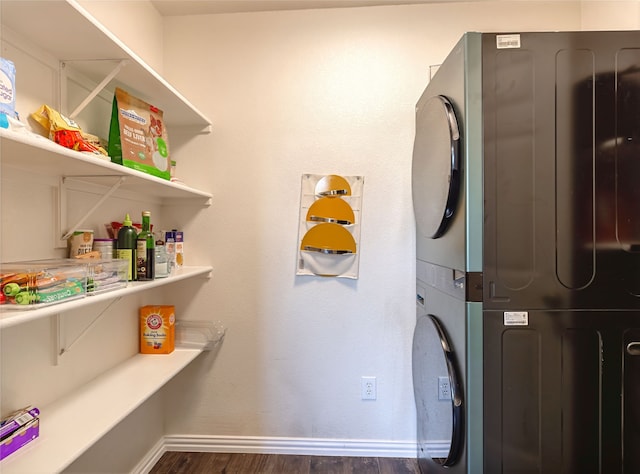 2036 Shawnee Trl, Fort Worth, TX 76247 - pantry featuring stacked washer / dryer