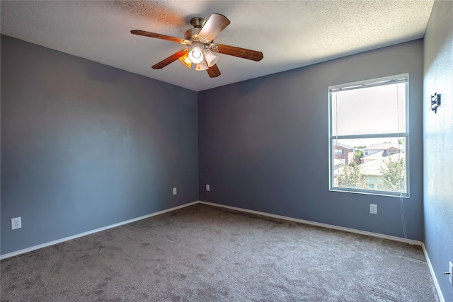 2036 Shawnee Trl, Fort Worth, TX 76247 - empty room with carpet floors, ceiling fan, baseboards, and a textured ceiling