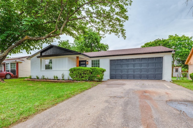 626 Thrush Ave, Duncanville, TX 75116 - ranch-style house with brick siding, a front lawn, an attached garage, and concrete driveway