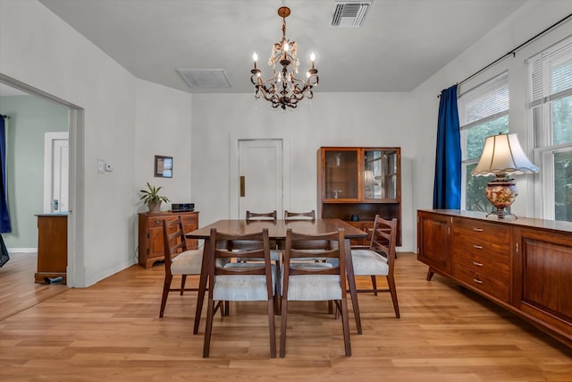 1710 Mckenzie Ave, Waco, TX 76708 - dining space with light wood-style floors, a chandelier, and baseboards