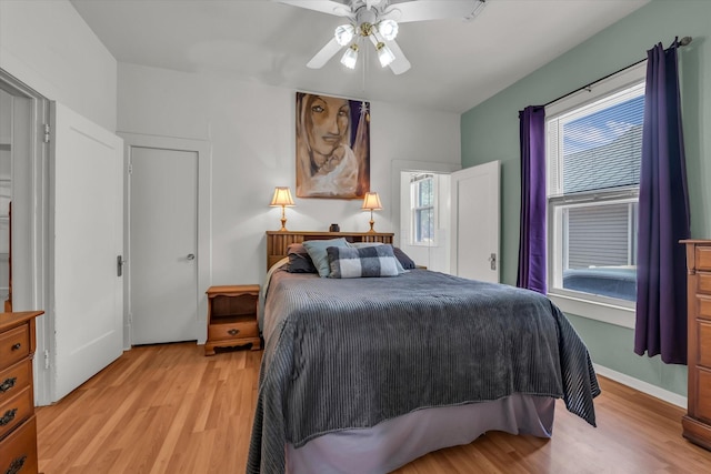 1710 Mckenzie Ave, Waco, TX 76708 - bedroom with light wood finished floors and a ceiling fan