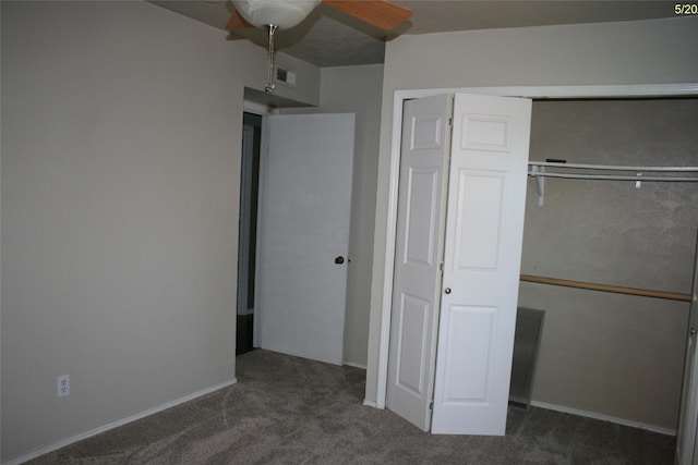 4720 Scots Briar Ln, Fort Worth, TX 76137 - unfurnished bedroom featuring carpet, a closet, and ceiling fan