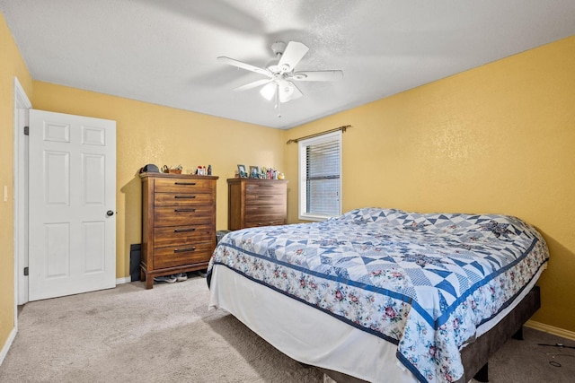 201 S Caney St, Dodd City, TX 75438 - bedroom with carpet flooring, baseboards, and a ceiling fan