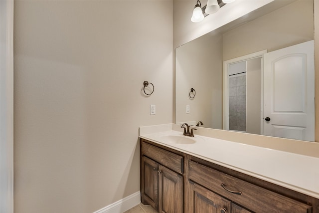 6809 Gallatin St, Mckinney, TX 75070 - bathroom with vanity, tile patterned floors, and baseboards