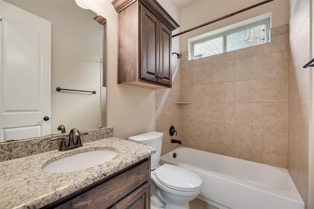 6809 Gallatin St, Mckinney, TX 75070 - full bath featuring toilet, vanity, and washtub / shower combination