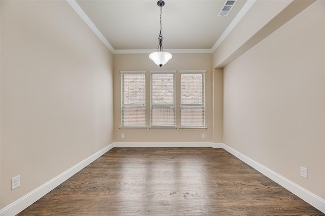 6809 Gallatin St, Mckinney, TX 75070 - empty room with crown molding, dark wood-type flooring, and baseboards