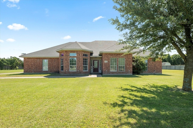 208 Burtonwood Cir, Ovilla, TX 75154 - view of front of property with a front lawn, brick siding, and roof with shingles