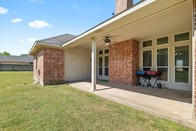 208 Burtonwood Cir, Ovilla, TX 75154 - view of patio / terrace featuring grilling area and ceiling fan