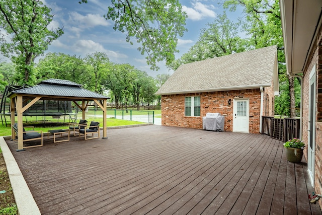 306 Stonecrest Rd, Argyle, TX 76226 - deck featuring a gazebo and area for grilling