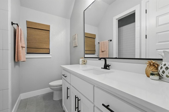 1020 Sky Rd, Weatherford, TX 76087 - bathroom with vanity, baseboards, toilet, and tile patterned flooring