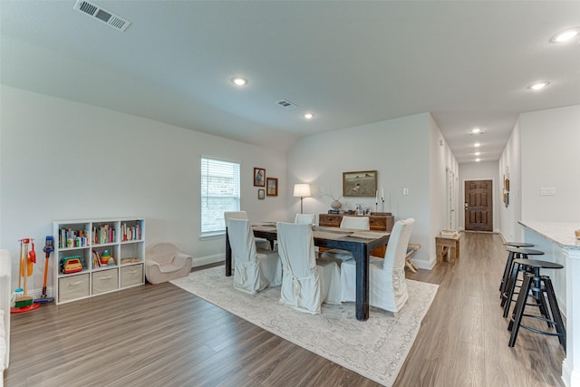 508 Vasant Dr, Royse City, TX 75189 - dining area with light wood-style flooring, baseboards, and recessed lighting