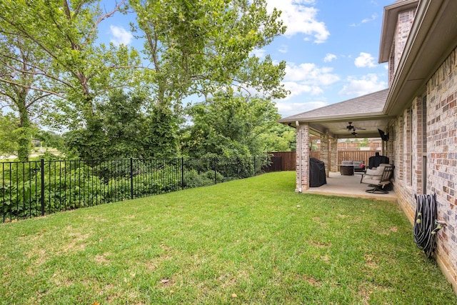 3723 Parkwood Ln, Denison, TX 75020 - view of yard with a patio and a ceiling fan