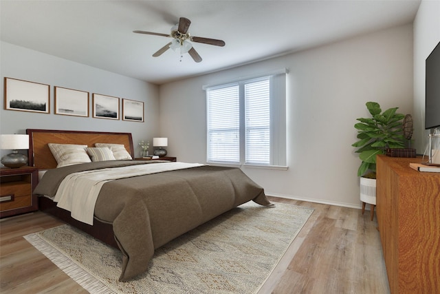 5132 Senator Dr, Fort Worth, TX 76244 - bedroom featuring light wood finished floors, baseboards, and ceiling fan