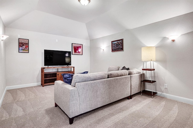 768 Telemark Trl, Frisco, TX 75036 - living room with carpet flooring, baseboards, and vaulted ceiling