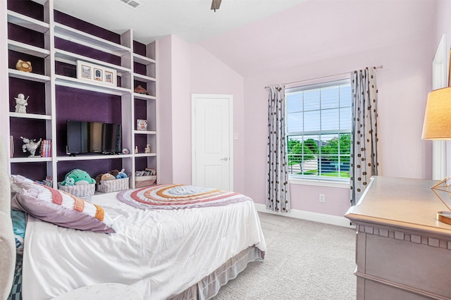 768 Telemark Trl, Frisco, TX 75036 - bedroom with light carpet, baseboards, and vaulted ceiling