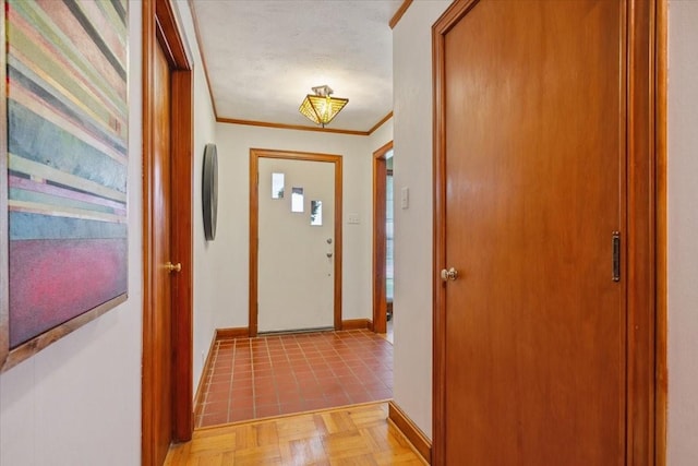 3808 Huaco Ln, Waco, TX 76710 - corridor featuring ornamental molding and baseboards