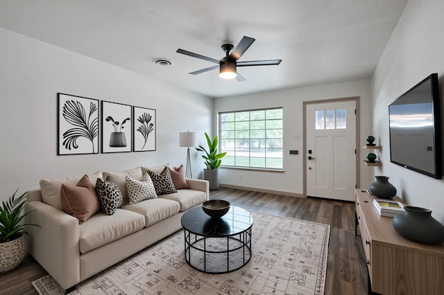 2000 Bettibart St, Fort Worth, TX 76134 - living room with ceiling fan and wood finished floors